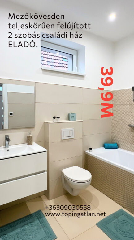 Mezőkövesden teljeskörűen felújított 2 szobás családi ház ELADÓ. - Image 5