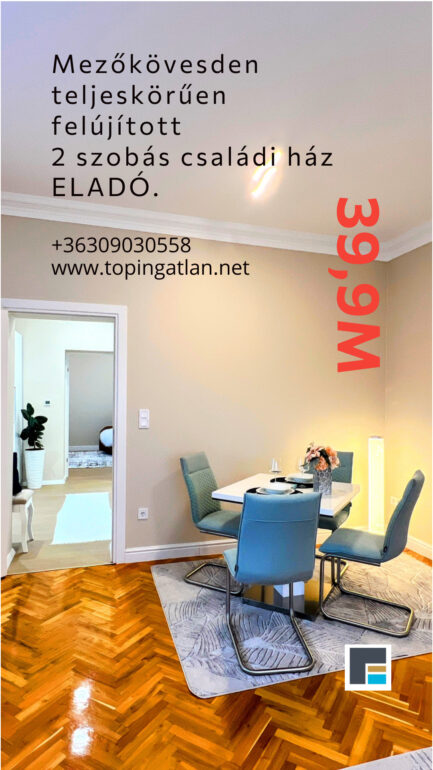 Mezőkövesden teljeskörűen felújított 2 szobás családi ház ELADÓ. - Image 17